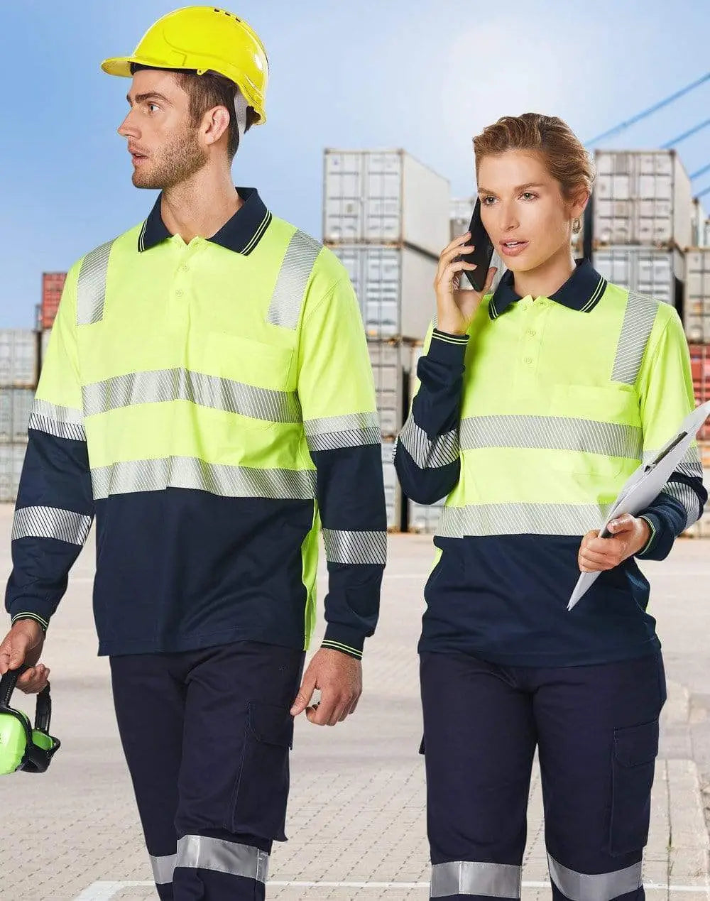 Winning Spirit unisex TRUEDRY® biomotion segmented safety polo SW74 Work Wear Winning Spirit