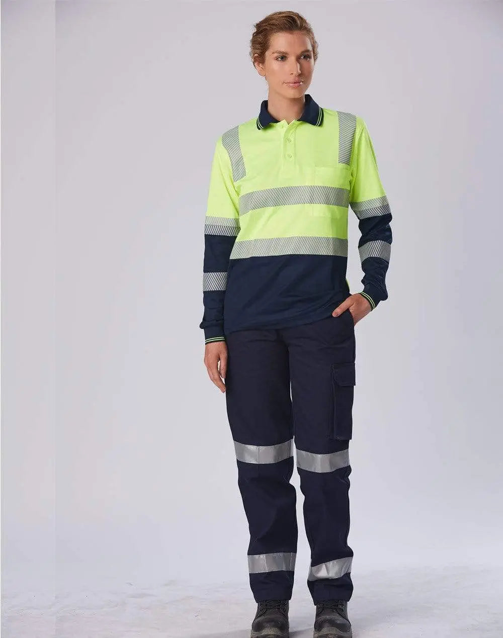Winning Spirit unisex TRUEDRY® biomotion segmented safety polo SW74 Work Wear Winning Spirit