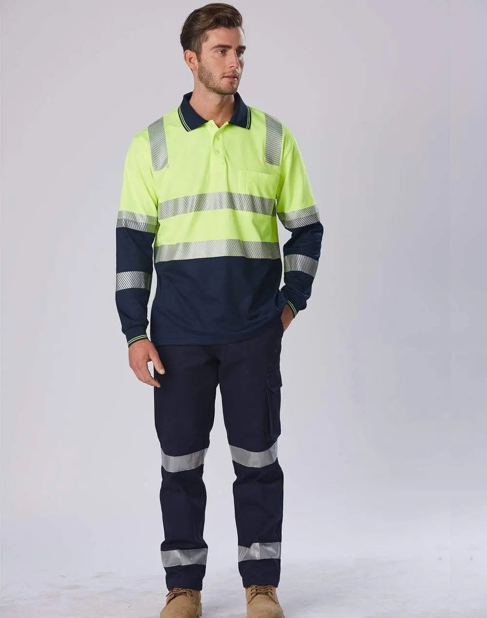 Winning Spirit unisex TRUEDRY® biomotion segmented safety polo SW74 Work Wear Winning Spirit
