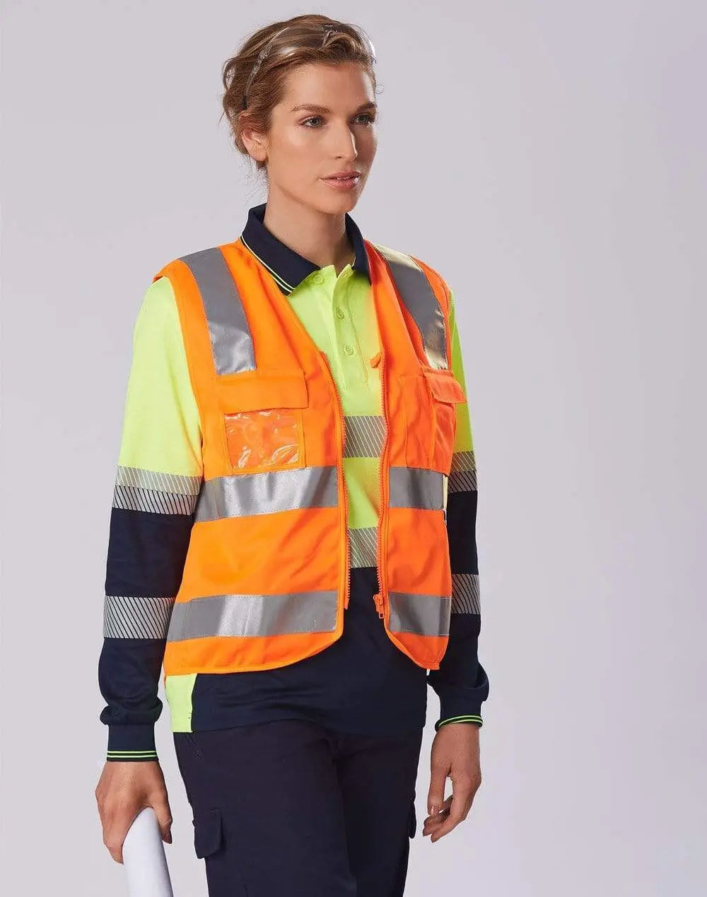 Winning Spirit unisex TRUEDRY® biomotion segmented safety polo SW74 Work Wear Winning Spirit