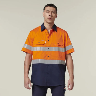 Hard Yakka Short Sleeve Two Toned Hi Vis Shirt Y07754 Hard Yakka