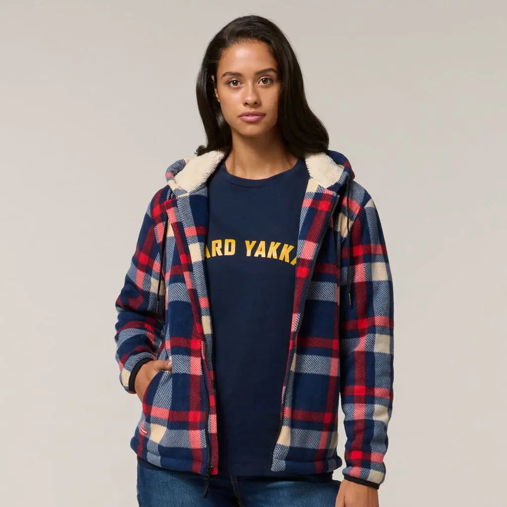 Hard Yakka Womens Check Zoodie Y08522 Hard Yakka CHERRY XS