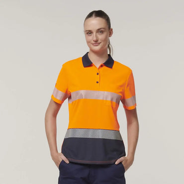 Hard Yakka Women's Hi Vis Taped Polo Shirt Y08602 Hard Yakka
