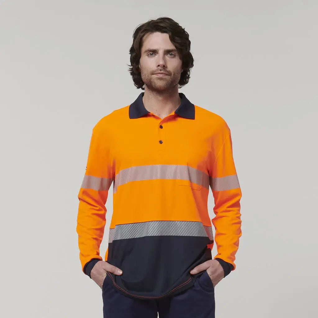 Hard Yakka Men's Long Sleeve Taped Polo Shirt Y19619 Hard Yakka