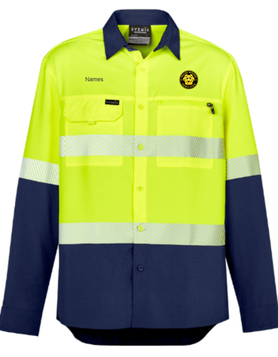TMS Men's Hi Vis Outdoor Segmented Tape Long Sleeve Shirt ZW470 x 3