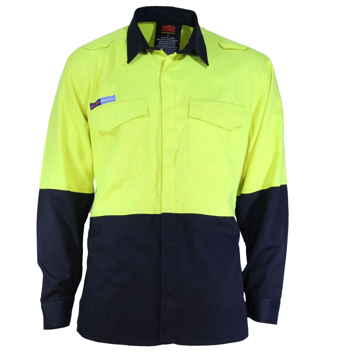Flamearc Hrc1 2t L/w Fr Shirt - 3441 Work Wear DNC Workwear Yellow/Navy XS 