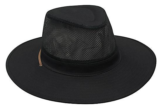 Headwear Safari Cotton Twill Mesh Hat X12 - 4276 Cap Headwear Professionals Black S 