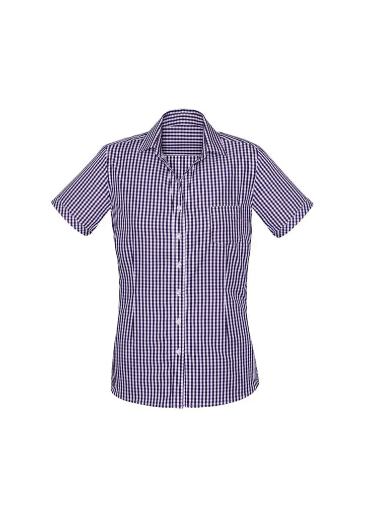 Biz Corporates Springfield Womens Short Sleeve Shirt 43412 Corporate Wear Biz Corporates 4 Purple Reign