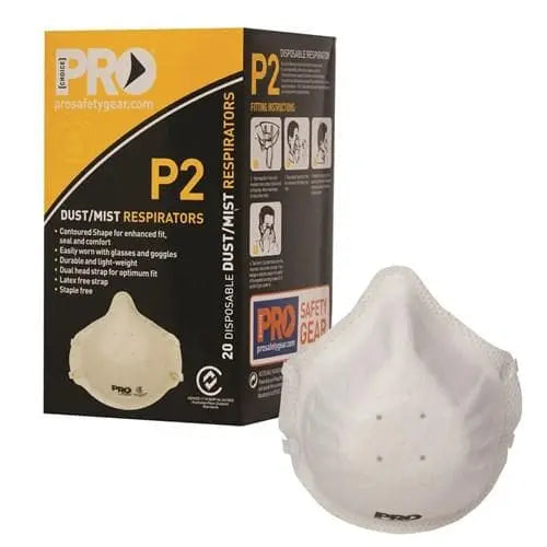 Pro Choice Respirator P2 Dust Mask, No Valve PC305 Pack of 20 PPE Pro Choice