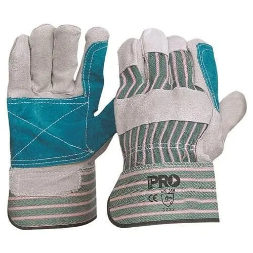 Pro Choice Green/red Cotton Back/reinforced Cowsplit Leather Palm X12 - R88FG PPE Pro Choice