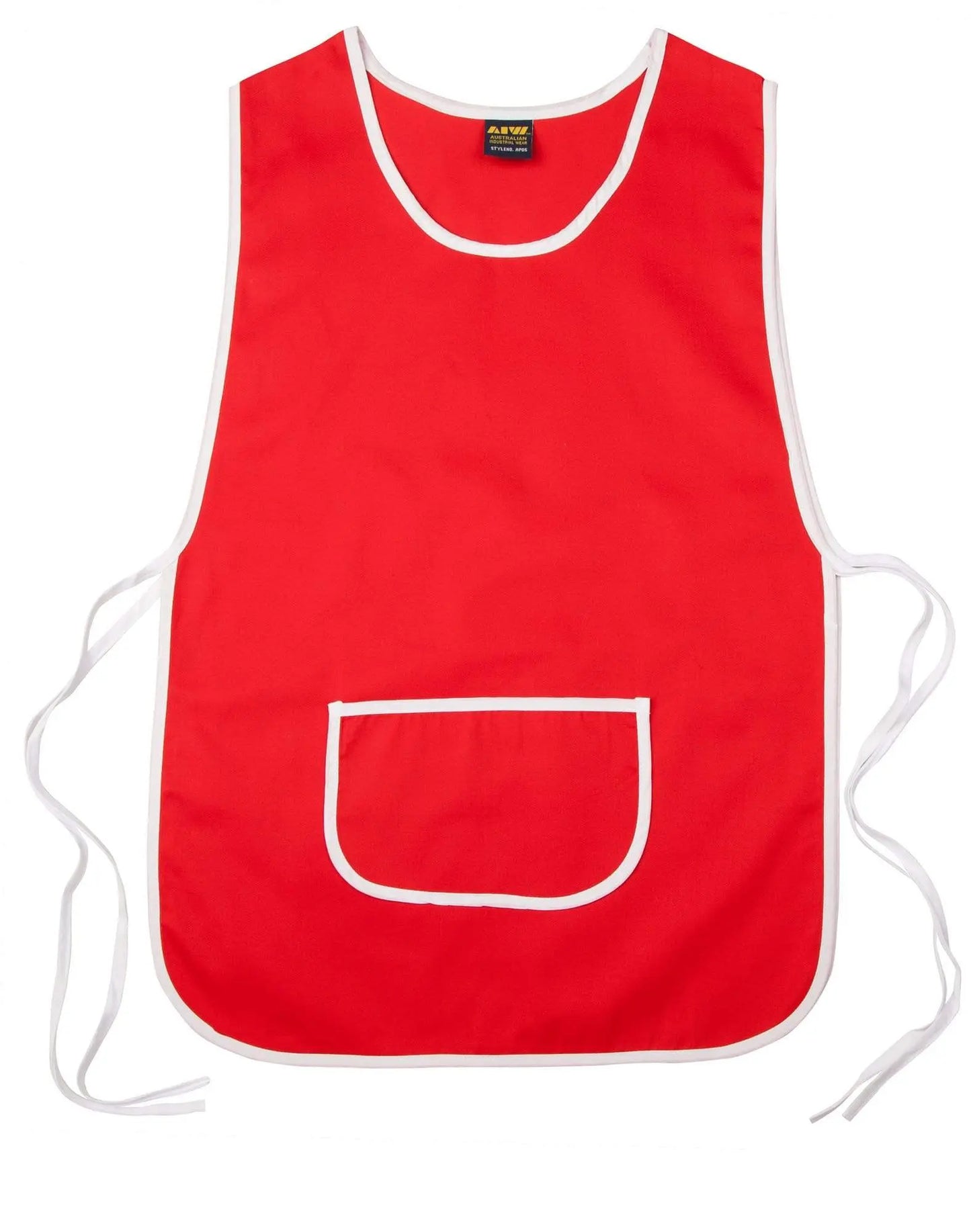 Ladies' Smock Apron AP05 Hospitality & Chefwear Australian Industrial Wear Red/White