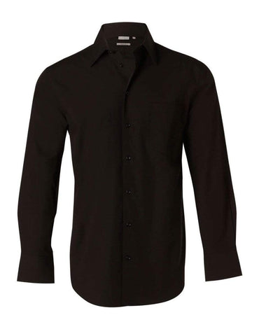 BENCHMARK Men's Cotton/Poly Stretch Long Sheeve Shirt M7020L Corporate Wear Benchmark Black 42 