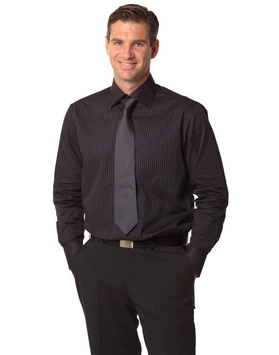 BENCHMARK Men's Dobby Stripe long sleeve shirt M7132 Corporate Wear Benchmark   