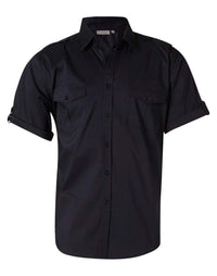 BENCHMARK Men's Short Sleeve Military Shirt M7911 Corporate Wear Benchmark Navy S 
