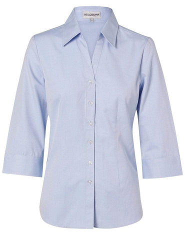 BENCHMARK Women's CVC Oxford 3/4 Sleeve Shirt M8040Q Corporate Wear Benchmark Blue 6 