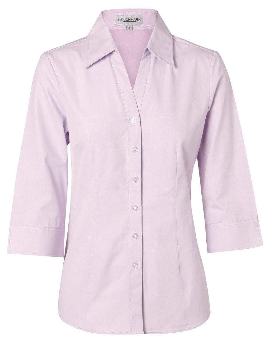 BENCHMARK Women's CVC Oxford 3/4 Sleeve Shirt M8040Q Corporate Wear Benchmark Lilac 6 