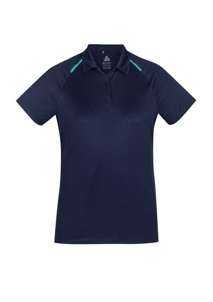 Biz Collection Academy Ladies Polo P012LS Casual Wear Biz Care Navy/Teal 8 
