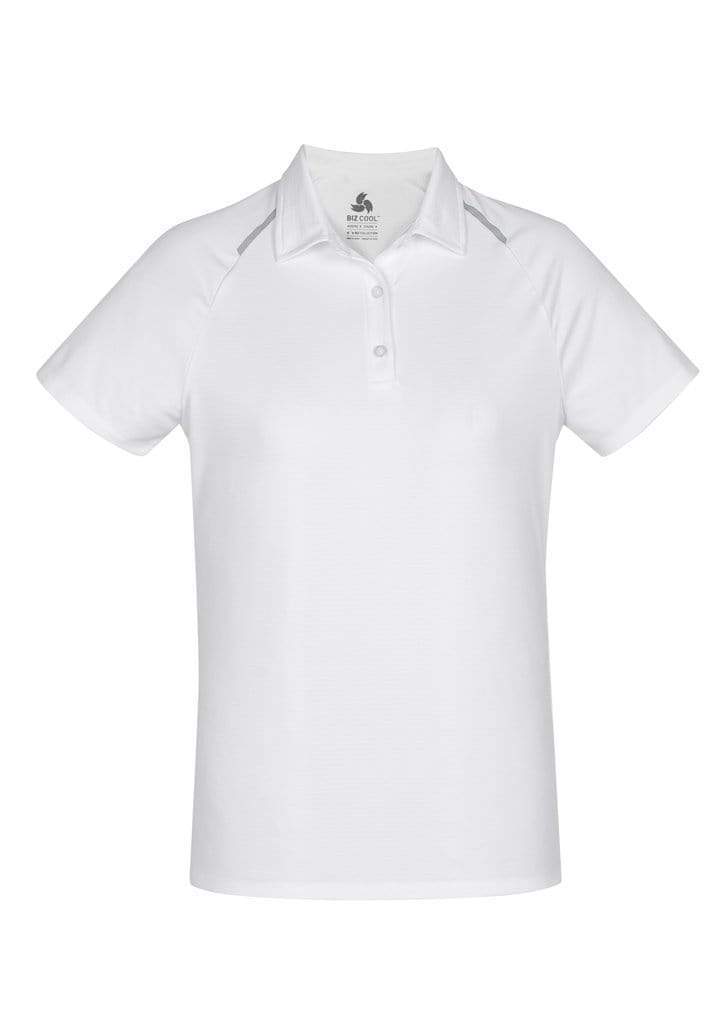 Biz Collection Academy Ladies Polo P012LS Casual Wear Biz Care White/Silver 8 
