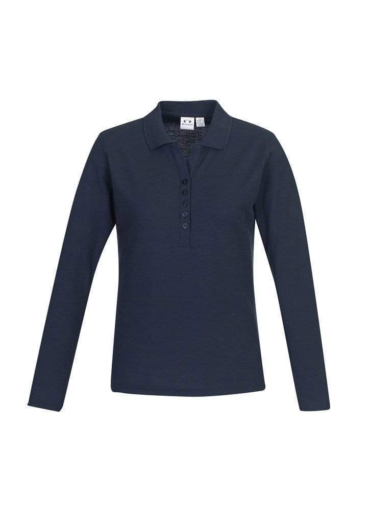 Biz Collection Crew Ladies L/S Polo P400LL Casual Wear Biz Care Navy 8 