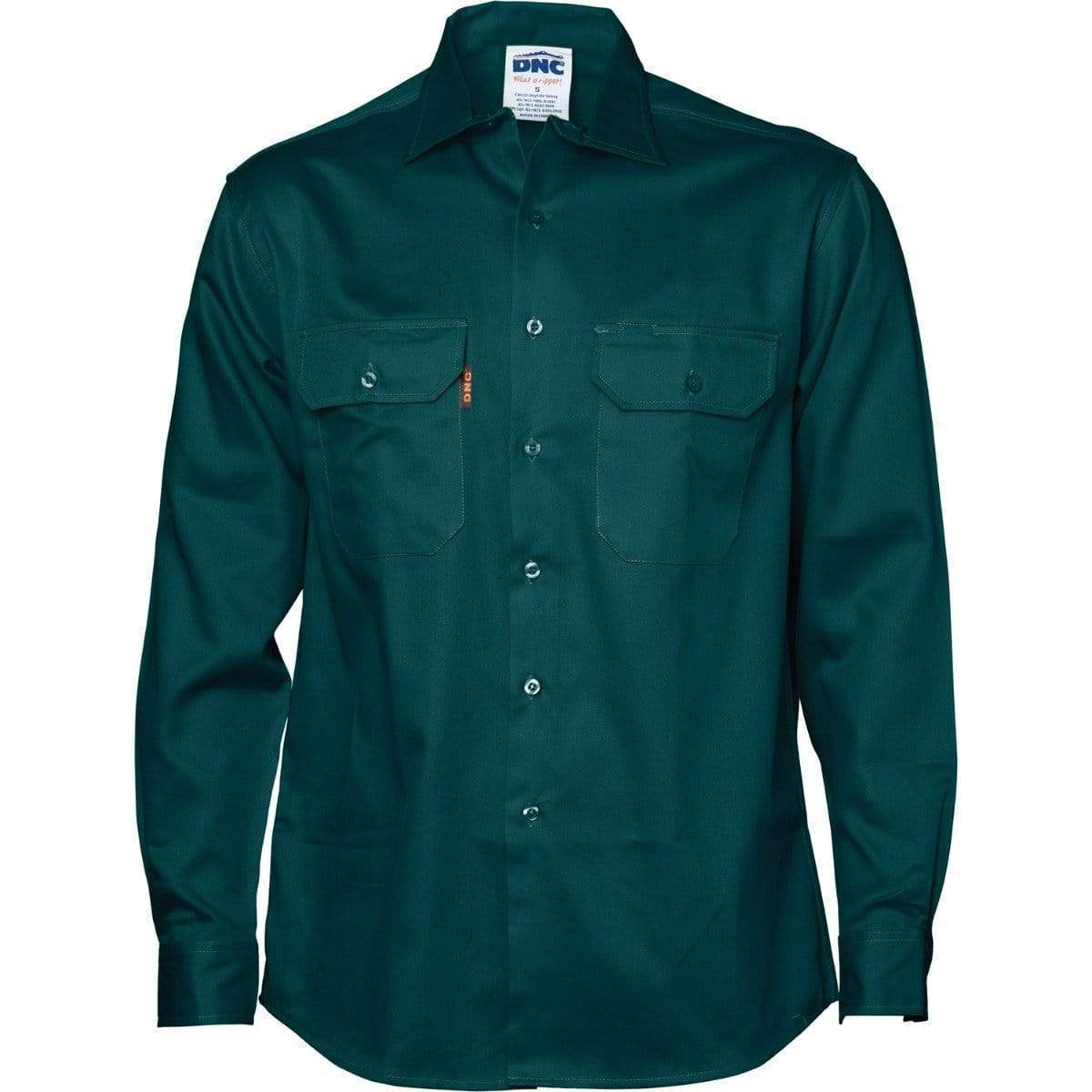 Dnc Workwear Cotton Drill Long Sleeve Work Shirt - 3202 Work Wear DNC Workwear Green XS 