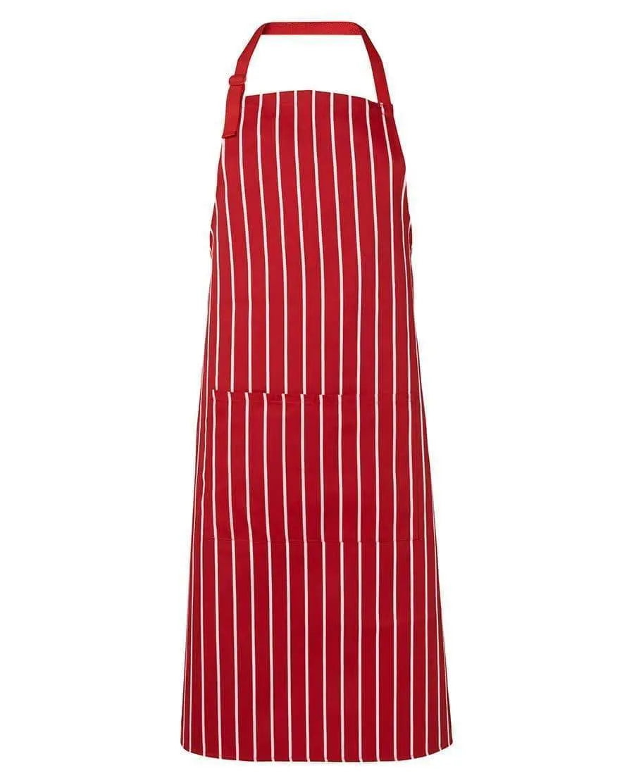 JB'S Bib Striped Apron 5BS Hospitality & Chefwear Jb's Wear Red/White BIB 86 x 93cm