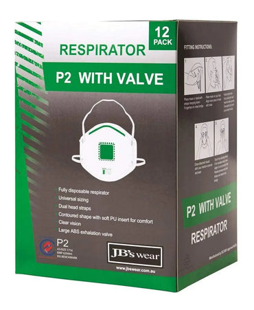 P2 Respirator with Valve (12pc) 8C150 PPE Jb's Wear