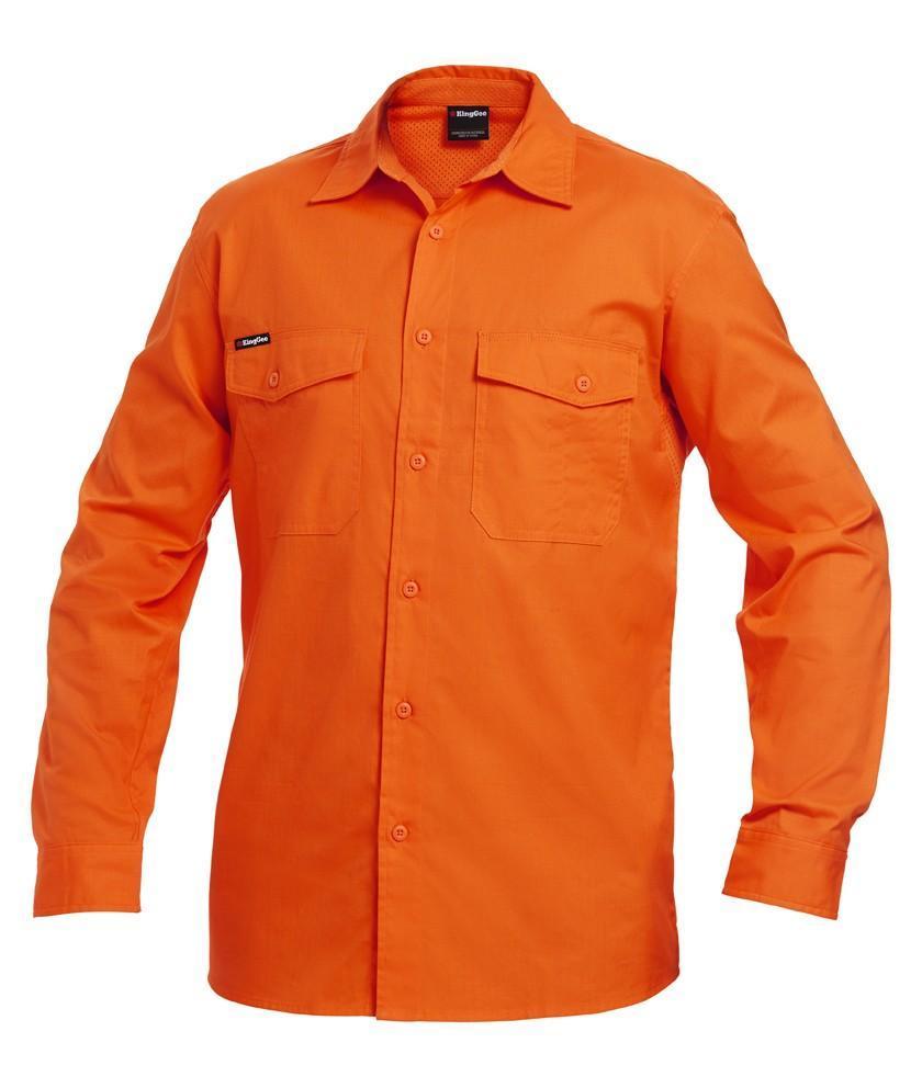 KingGee Workcool 2 Long Sleeve Work Shirt K54805 Work Wear KingGee Orange 2XS 
