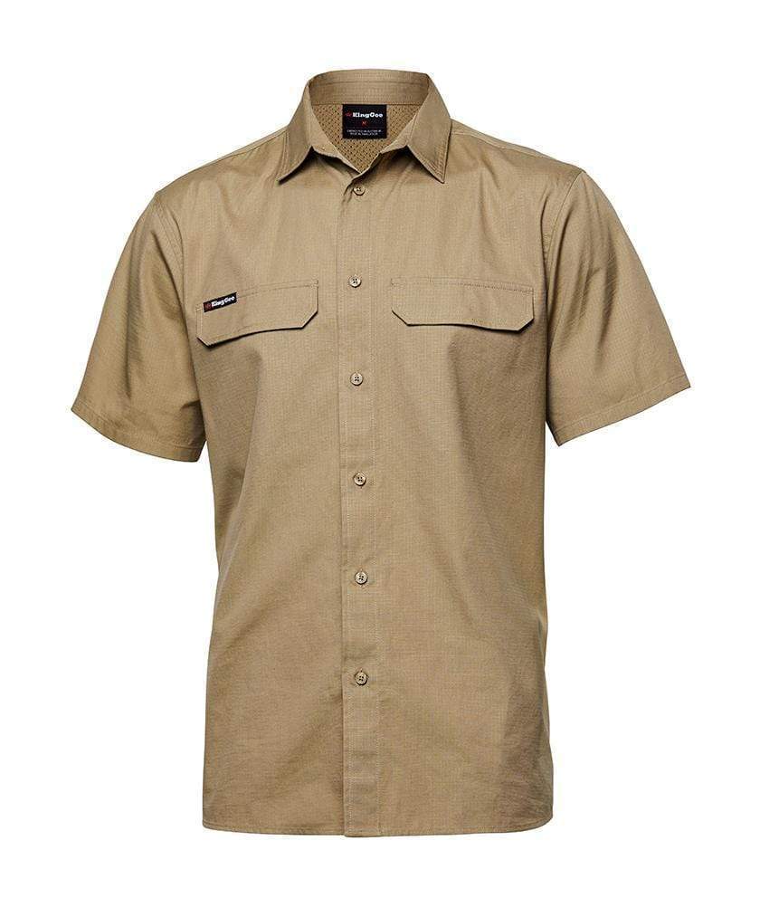 KingGee Workcool Pro Short Sleeve Work Shirt K14022 Work Wear KingGee Khaki XS 