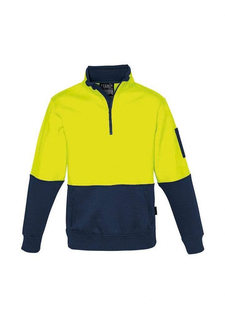 Syzmik Workwear Unisex Hi Vis Half Zip Pullover ZT476 Work Wear Syzmik XXS Yellow/Navy 