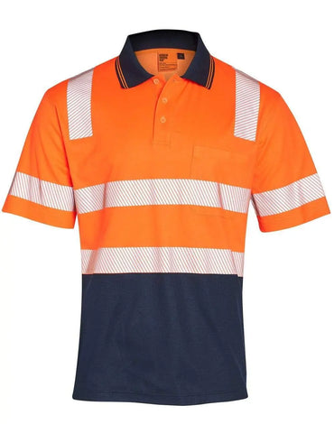 Winning Spirit UNISEX TRUEDRY® biomotion segmented polo SW73 Work Wear Winning Spirit Orange/Navy 2XS