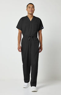 Cherokee CK4000 men's cargo scrub pant in Black, side view