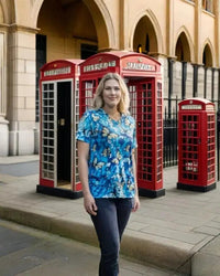 Softies Women's Butterfly Park Slim Fit Fun Scrub Top BPOT01  Simply Scrubs Australia