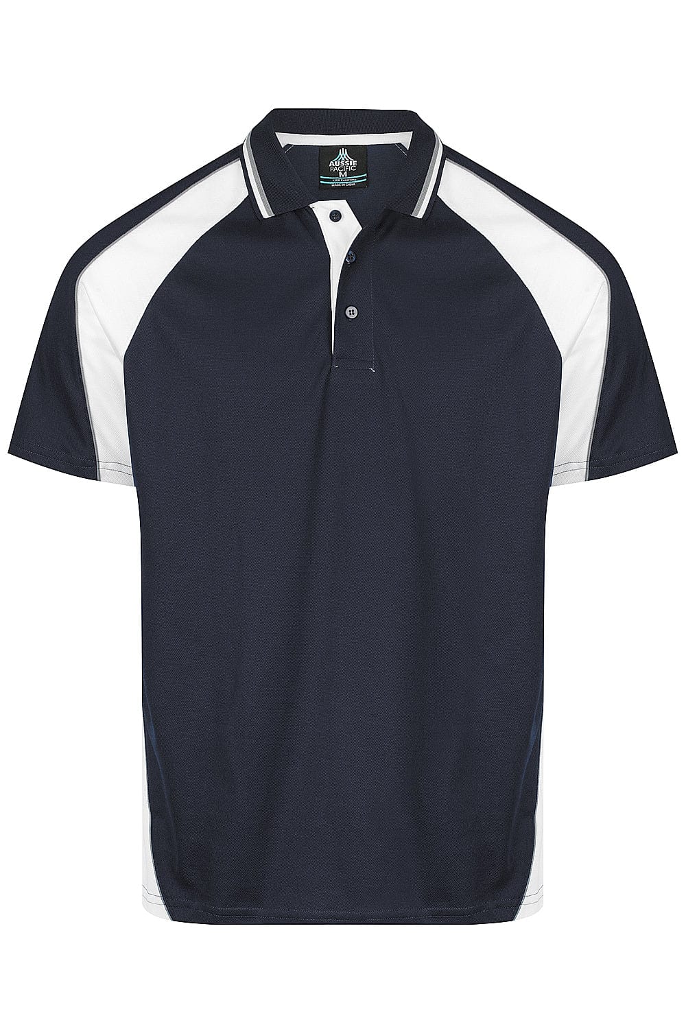 Aussie Pacific Panorama Men's Polo Shirt 1309 in Navy/White/Ashe, front view