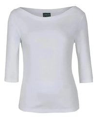 C Of C Ladies 3/4 Sleeve Boat Neck Tee 1BT3 - Flash Uniforms 