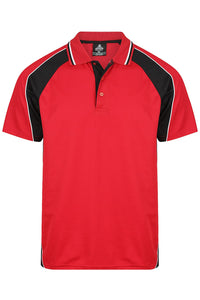 Aussie Pacific Panorama Men's Polo Shirt 1309 in Red/Black/White, front view