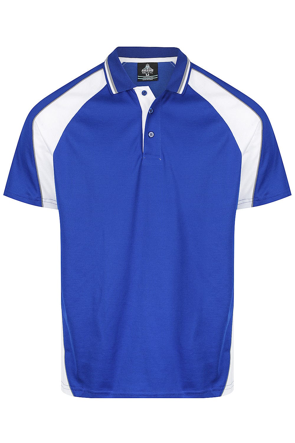 Aussie Pacific Panorama Men's Polo Shirt 1309 in Royal/White/Ashe, front view
