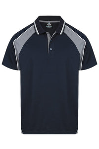 Aussie Pacific Panorama Men's Polo Shirt 1309 in Navy/Ashe/White, front view