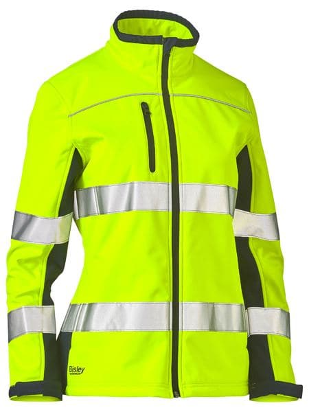 Bisley Women's Taped Two Tone Hi Vis Soft Shell Jacket BJL6059T