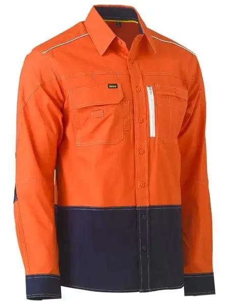 Bisley Flx & Move™ Two Tone Hi Vis Utility Shirt BS6177 Metro Workwear.