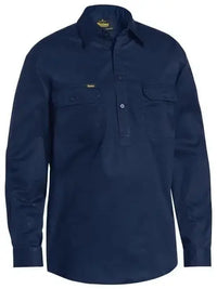 Bisley Workwear Closed Front Cool Lightweight Drill Long Sleeve Shirt BSC6820 - Allsorts Workwear