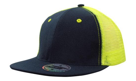 Headwear Hi-viz Mesh Back Flat Peak Cap X12 - 3818