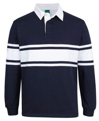 Jb's 3 Stripe Yarn Dyed Rugby Polo Shirt 3RY3