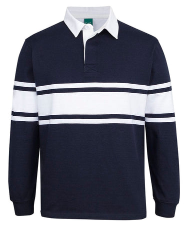 Jb's 3 Stripe Yarn Dyed Rugby Polo Shirt 3RY3