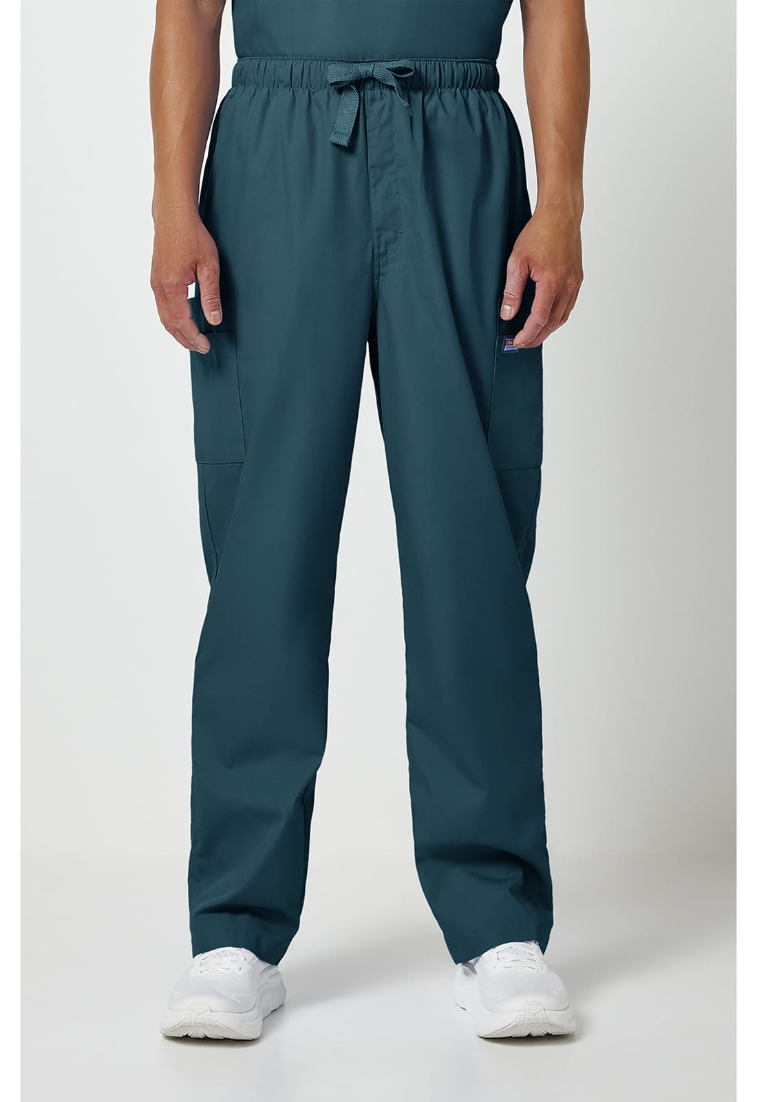 Cherokee Men's Drawstring Cargo Scrub Pant CK4000 in Caribbean Blue