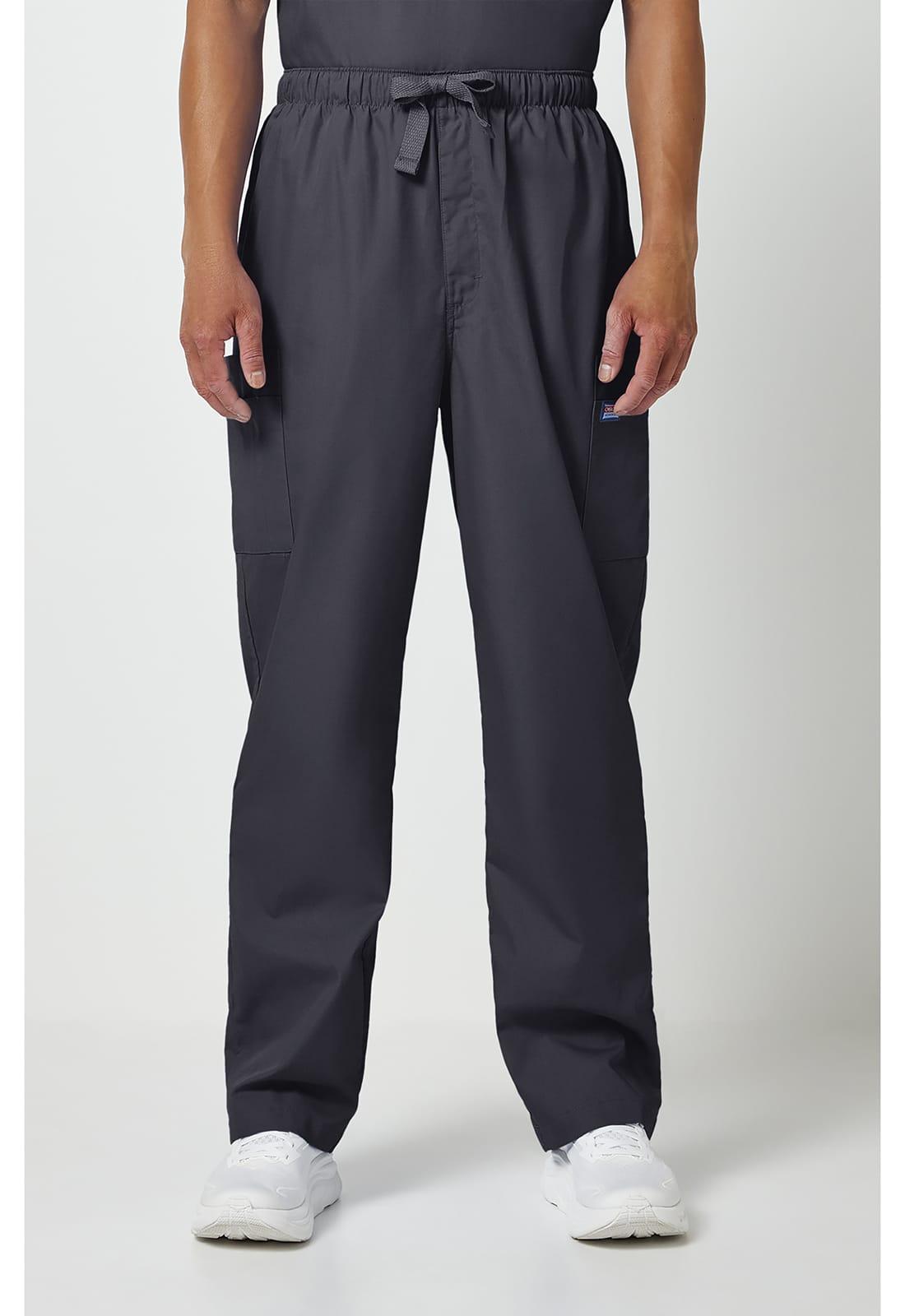 Cherokee Men's Drawstring Cargo Scrub Pant CK4000 in Pewter