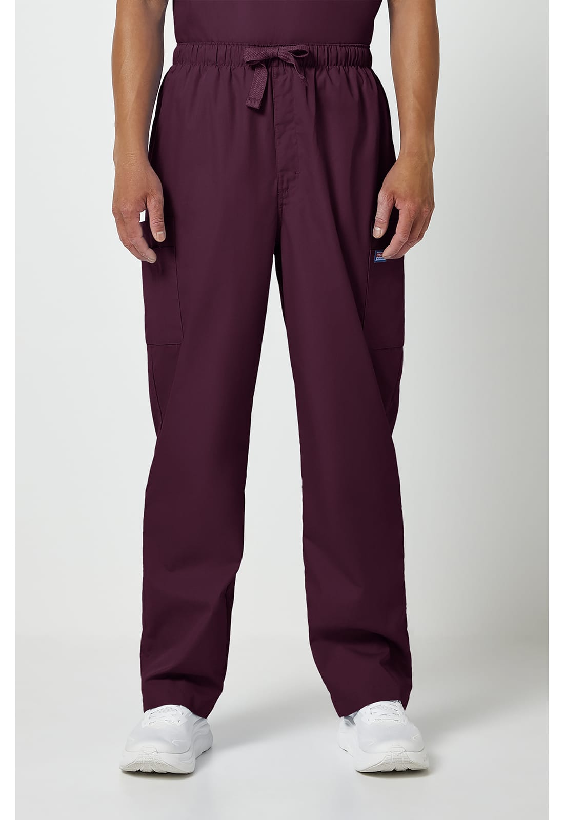 Cherokee Men's Drawstring Cargo Scrub Pant CK4000 in Wine
