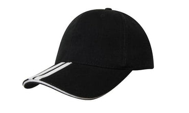 Headwear Bhc 2 Stripe Peak & Sandwich Cap X12 - 4074