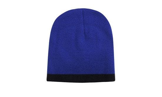 Headwear Acrylic Two Tone Roll Down Beanie X12 - 4188