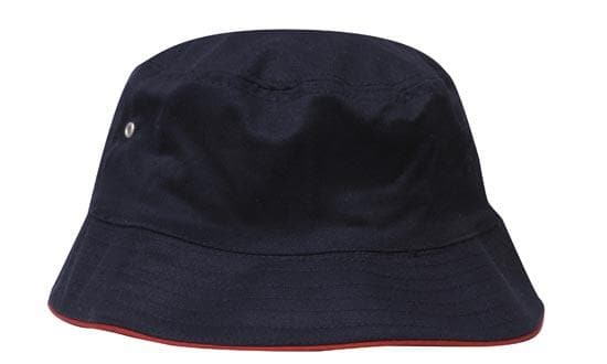 Headwear Bucket Hat With Sandwich Trim Brushed Heavy Sports Twill  *no Sandwich* X12