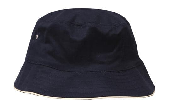 Headwear Bucket Hat With Sandwich Trim Brushed Heavy Sports Twill  *no Sandwich* X12